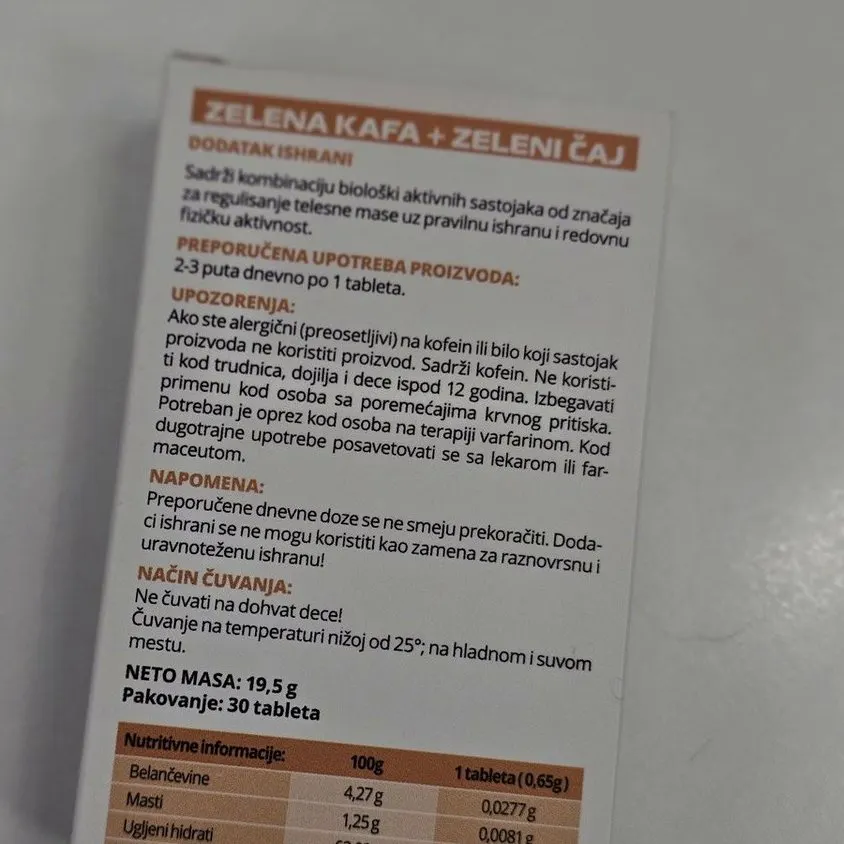 Zelena Kafa + Zeleni Čaj — fotografija proizvoda